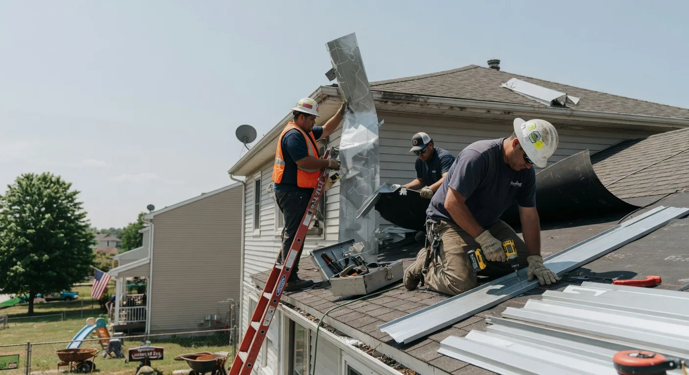 Storm Damage Metal Roof Repair in Petersburg, KY